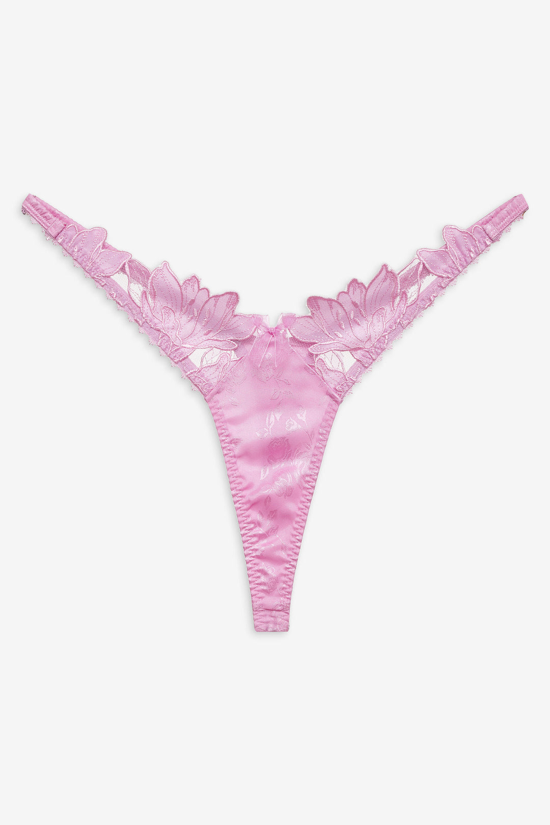 Maye Embroidered Thong Panty — Pink - Image 4