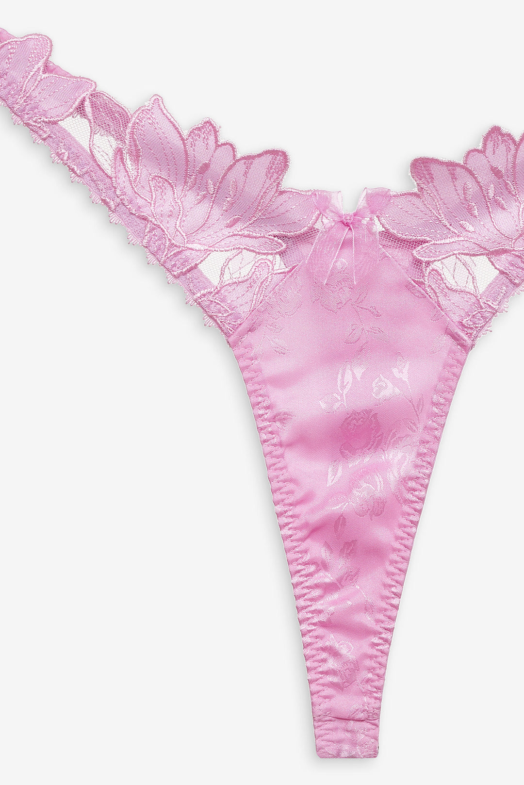 Maye Embroidered Thong Panty — Pink - Image 5