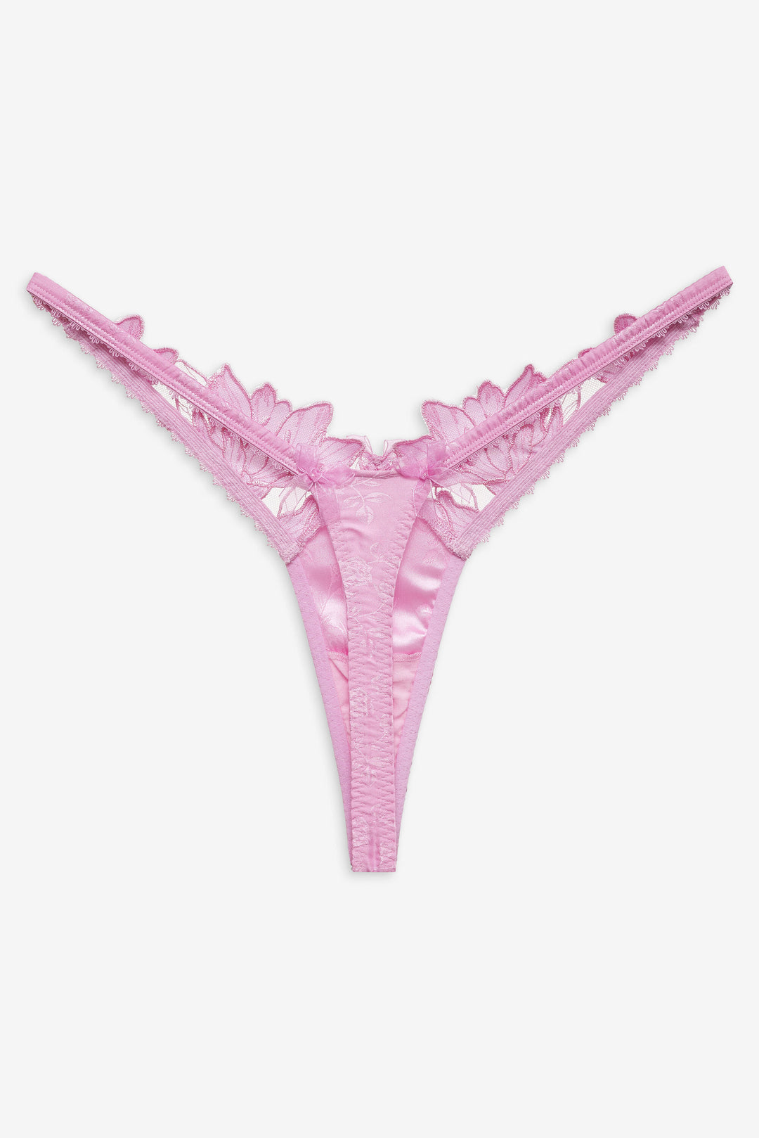 Maye Embroidered Thong Panty — Pink - Image 6