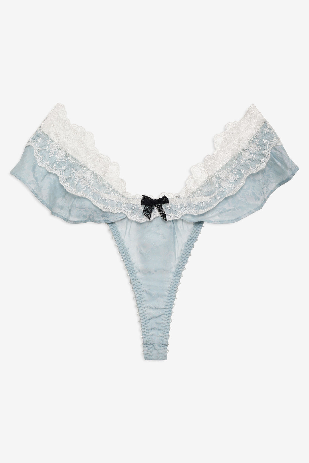 Bluebird Jacquard Thong Panty — Dusty Blue - Image 4