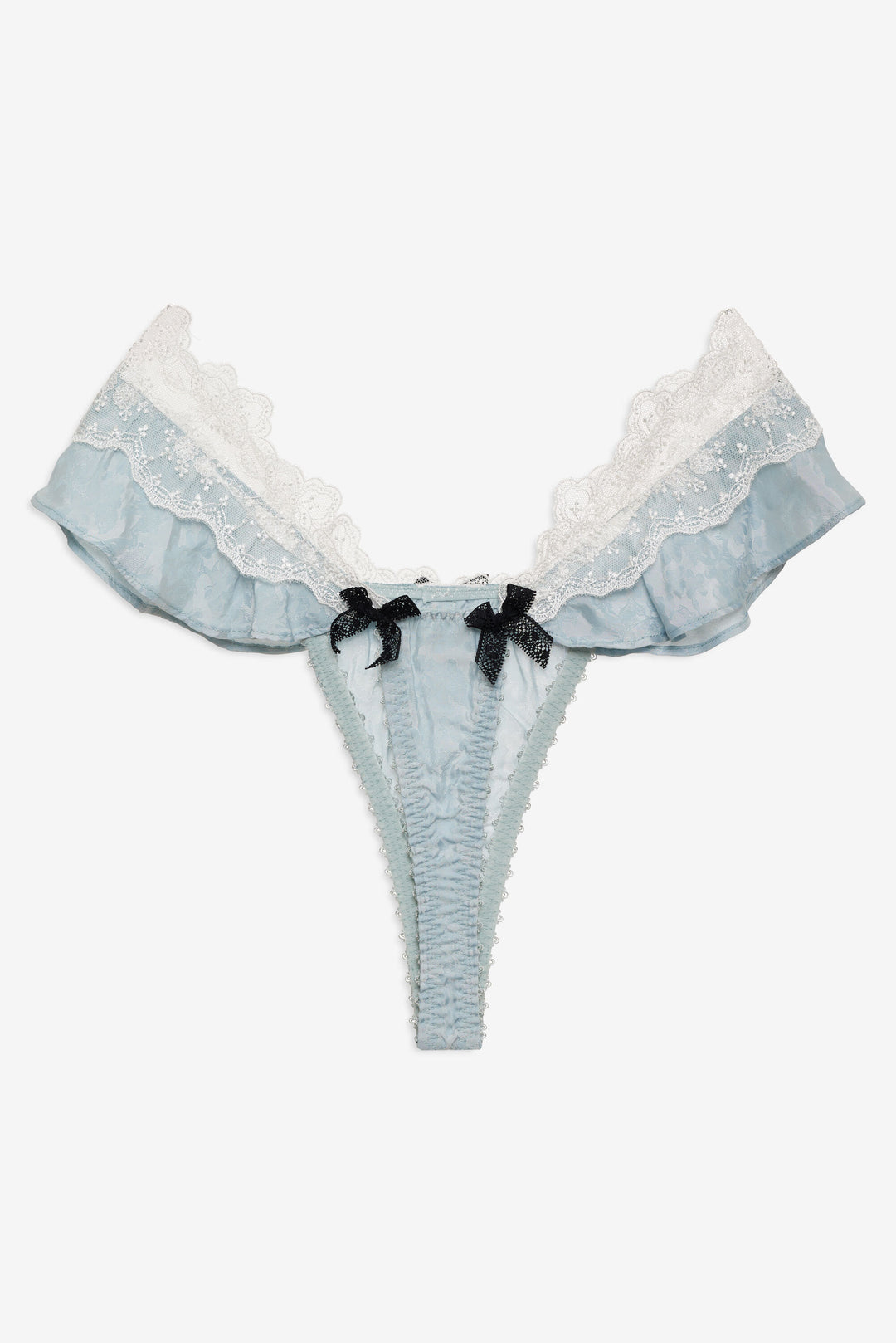Bluebird Jacquard Thong Panty — Dusty Blue - Image 6