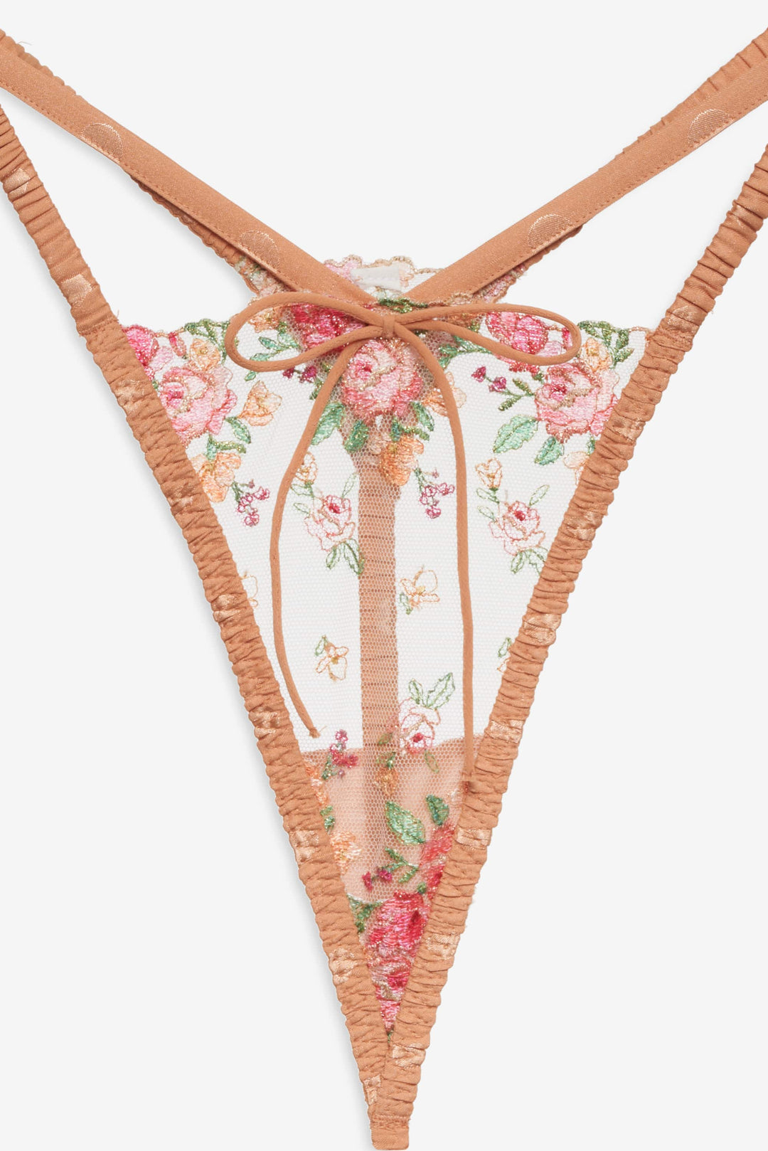 Glimmer Rosebud Thong Panty — Terracotta - Image 5