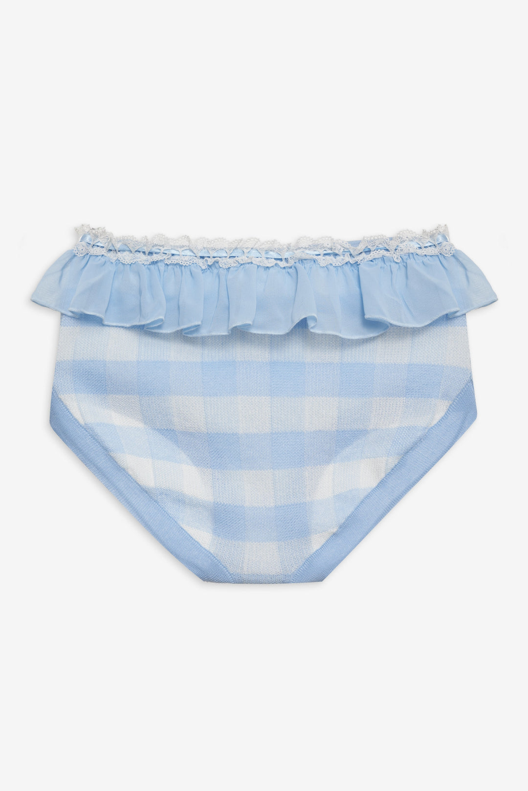 Brushed Gingham Knit Panty — Blue - Image 7