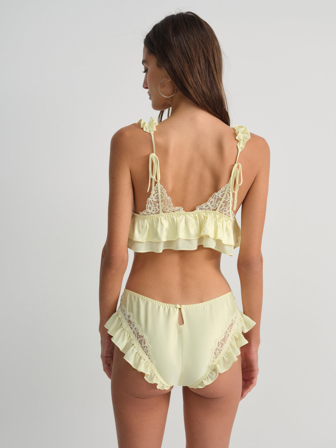 Butterfly Lace Ruffle Cheeky Panty — Yellow - Image 3