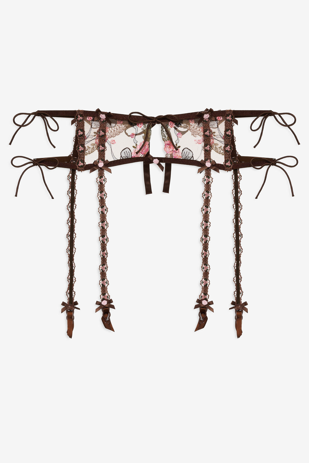 Runaway Bows Garter Belt — Brown - Image 5