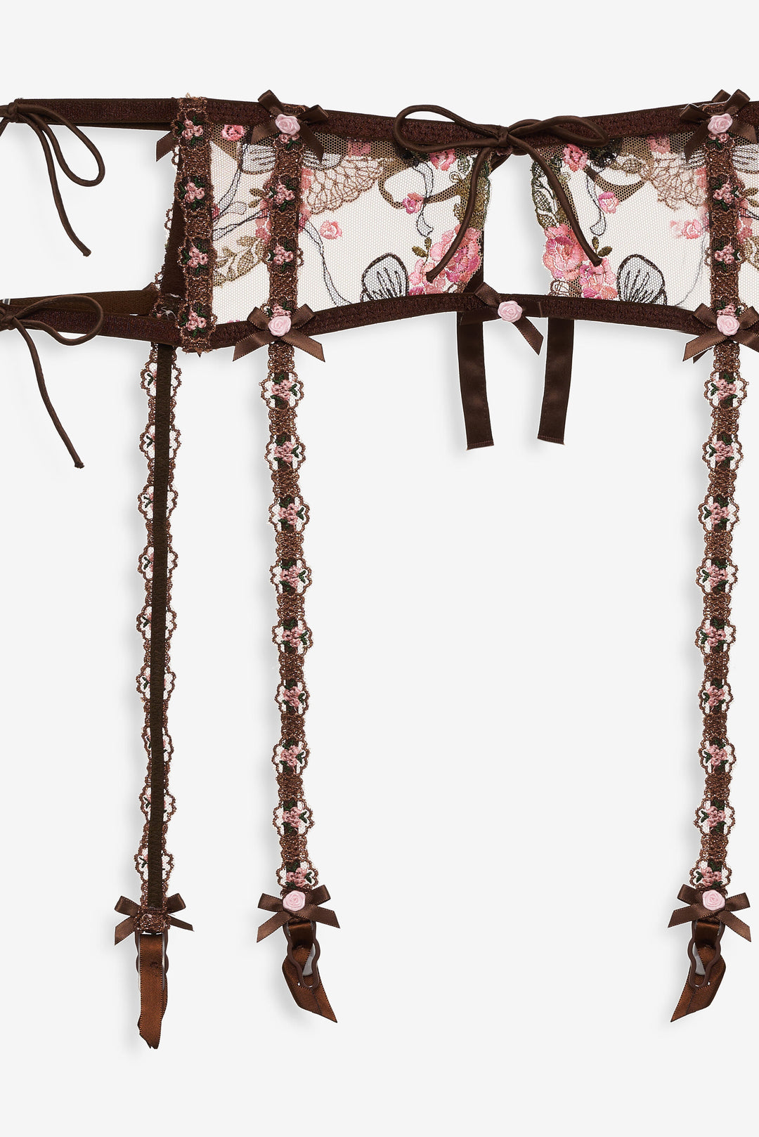 Runaway Bows Garter Belt — Brown - Image 6