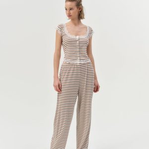 Bella Wide Leg Pant — Brown