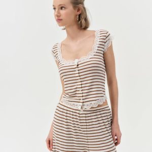 Bella Sleep Top — Brown
