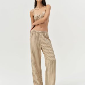 Mindy Wide Leg Pant — Brown