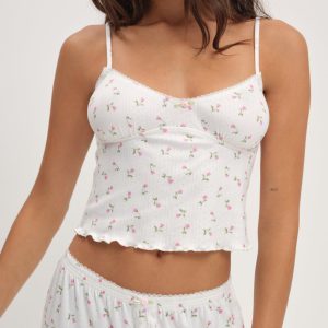 Elliana Sleep Top — White