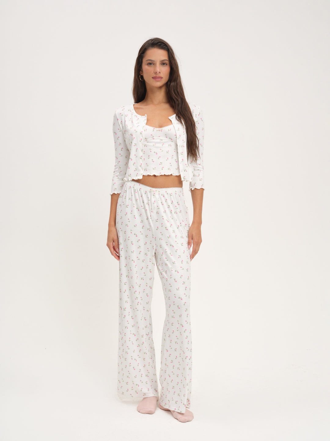 Elliana Wide Leg Pant — White - Image 2