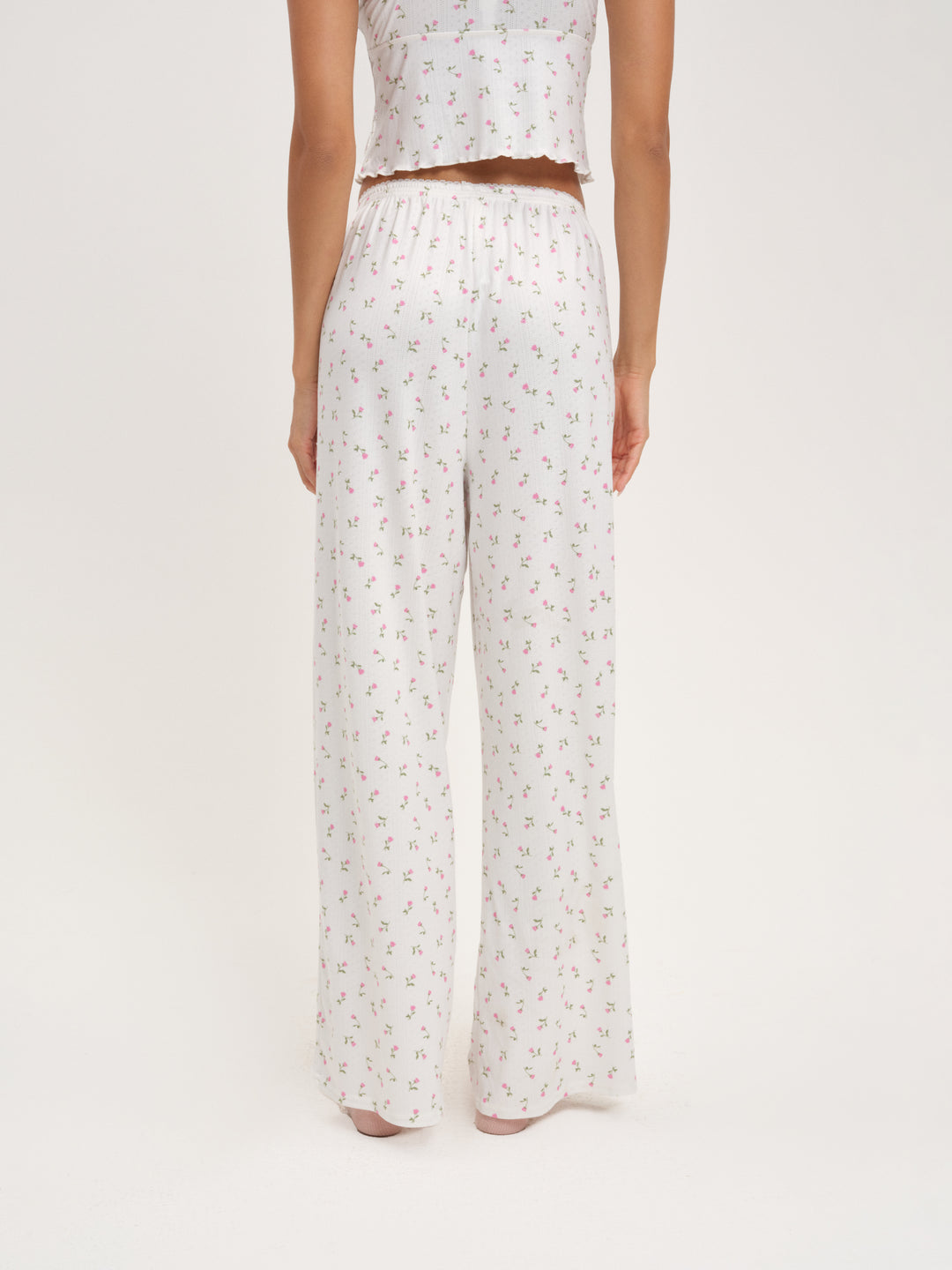 Elliana Wide Leg Pant — White - Image 3