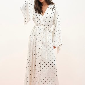 Lady Dot Robe — Cream