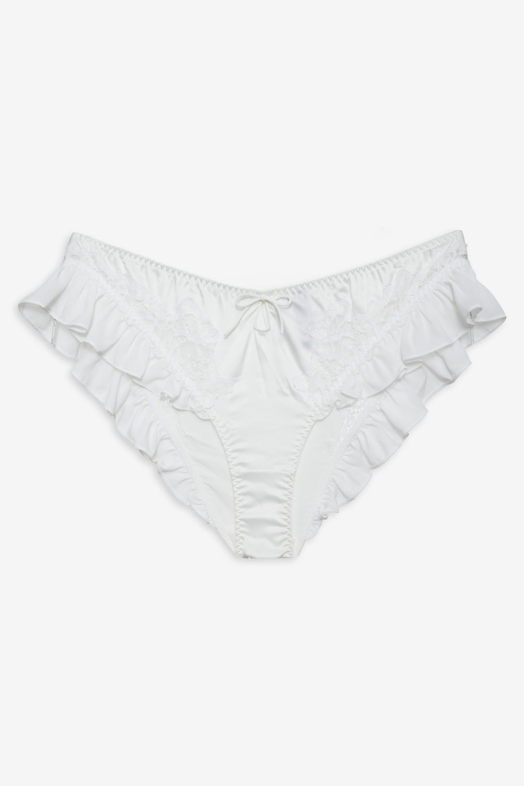 Butterfly Lace Ruffle Cheeky Panty — White - Image 5