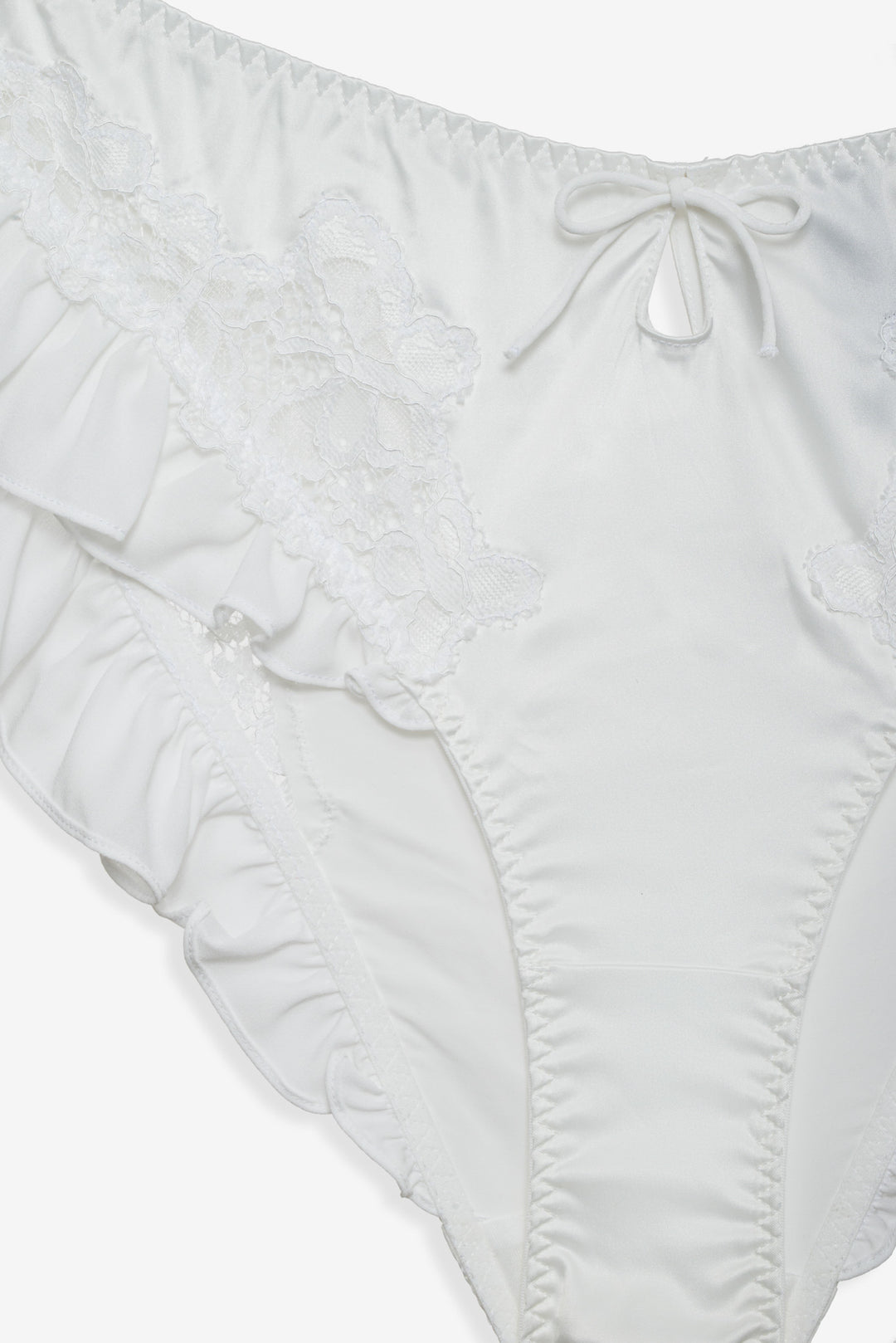 Butterfly Lace Ruffle Cheeky Panty — White - Image 6