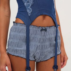Denim Hearts Bloomer Short — Blue