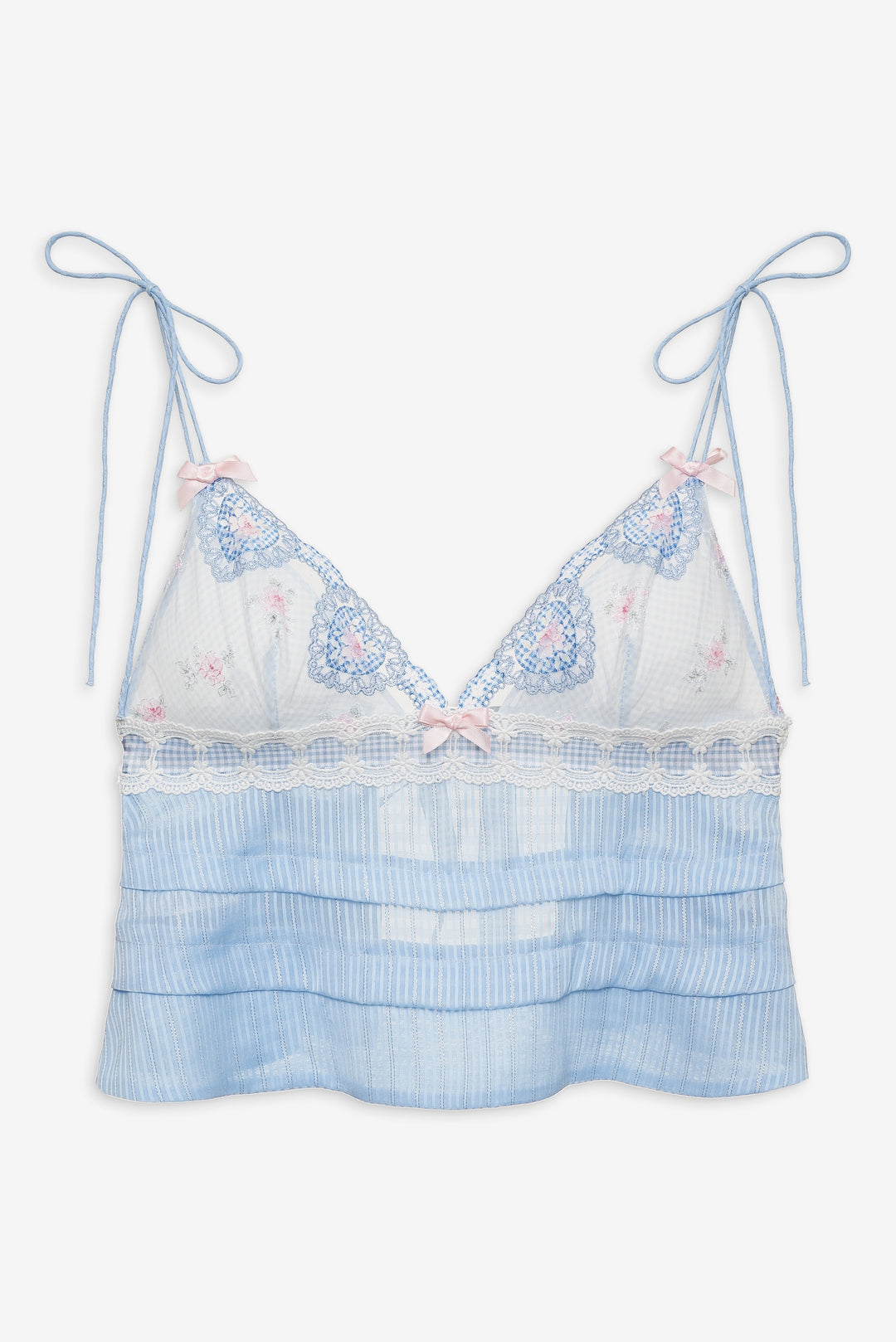 Dainty Doily Sleep Top — Blue - Image 4