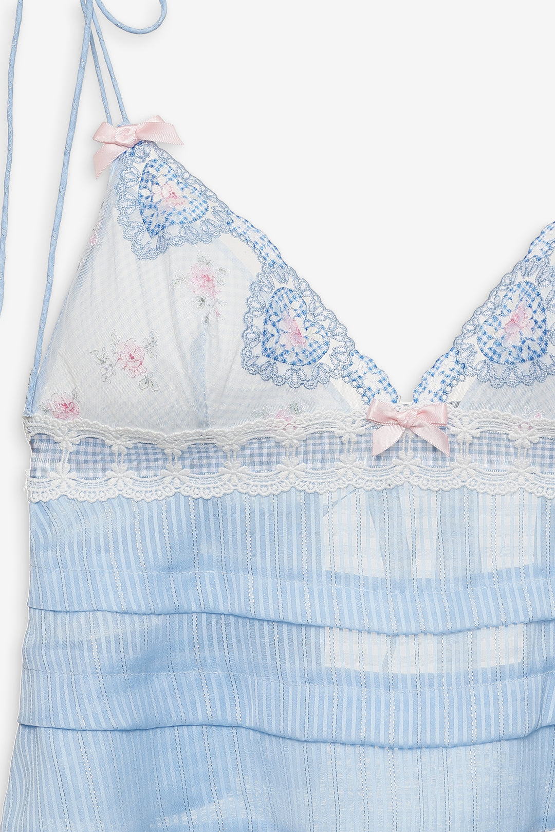 Dainty Doily Sleep Top — Blue - Image 5