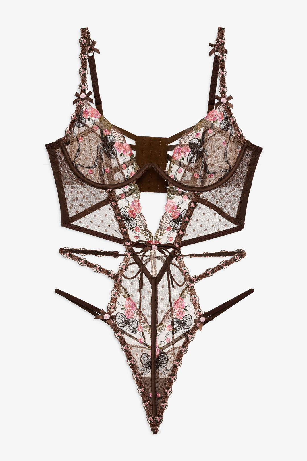 Runaway Bows Bodysuit — Brown - Image 4