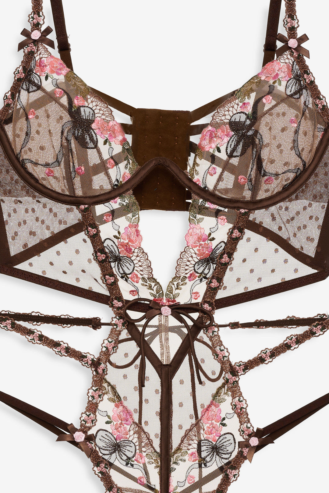 Runaway Bows Bodysuit — Brown - Image 5