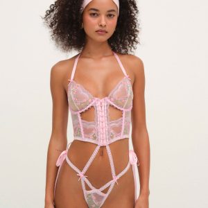 Ily Embroidered Teddy — Pink