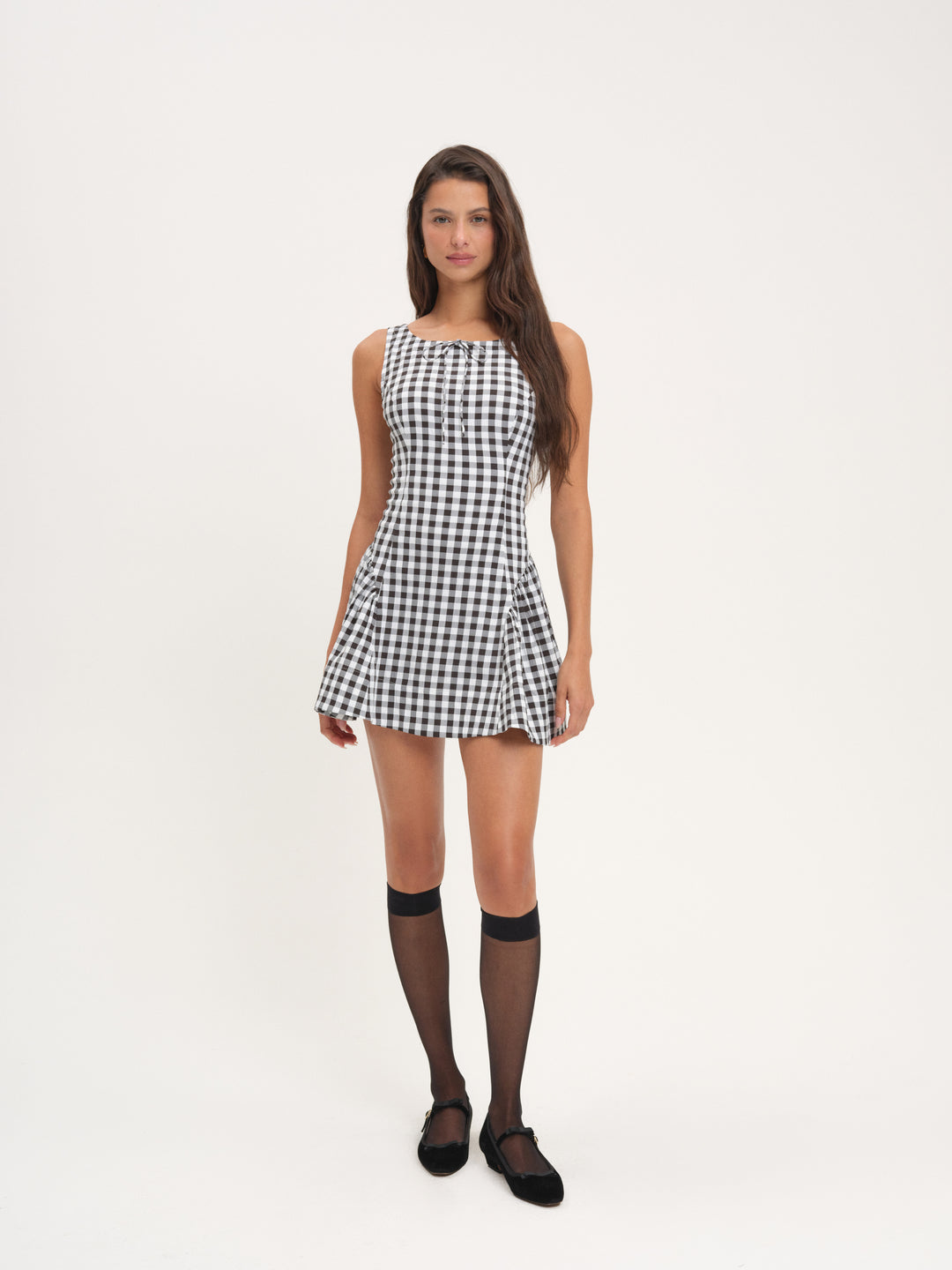 Scotch Bonnet Gingham Mini Dress — Black - Image 4