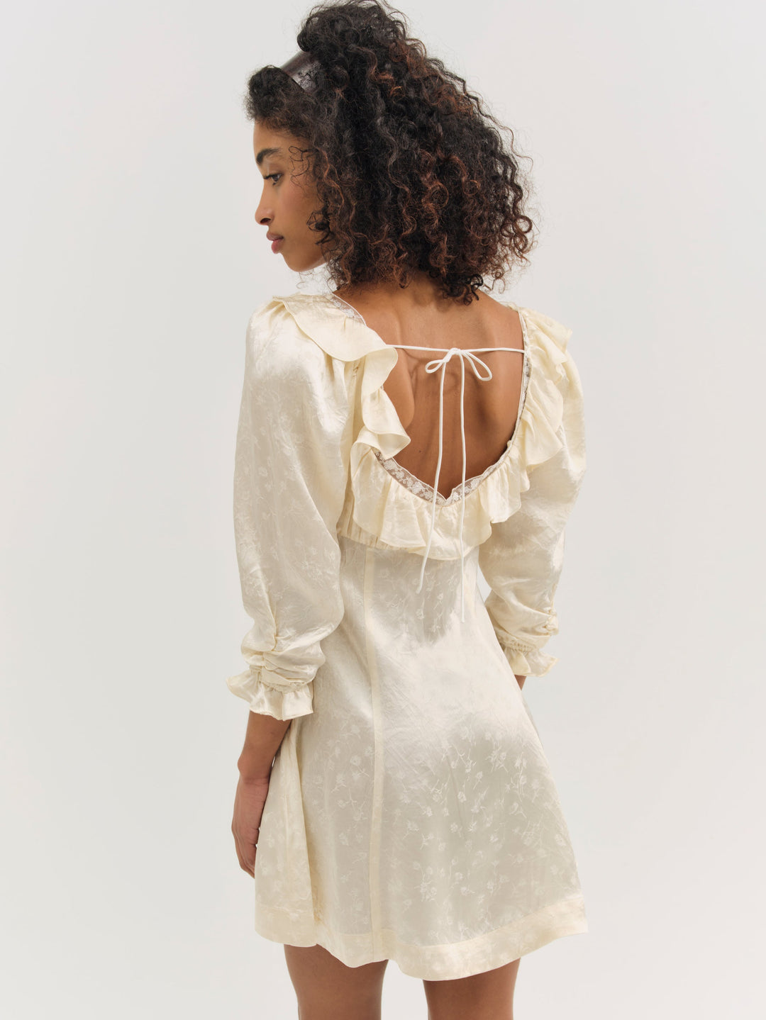 Carla Jacquard Mini Dress — Cream - Image 2
