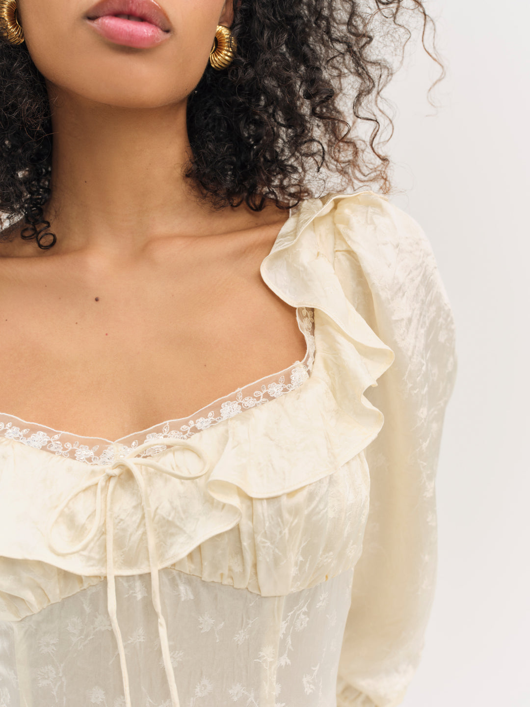 Carla Jacquard Mini Dress — Cream - Image 3