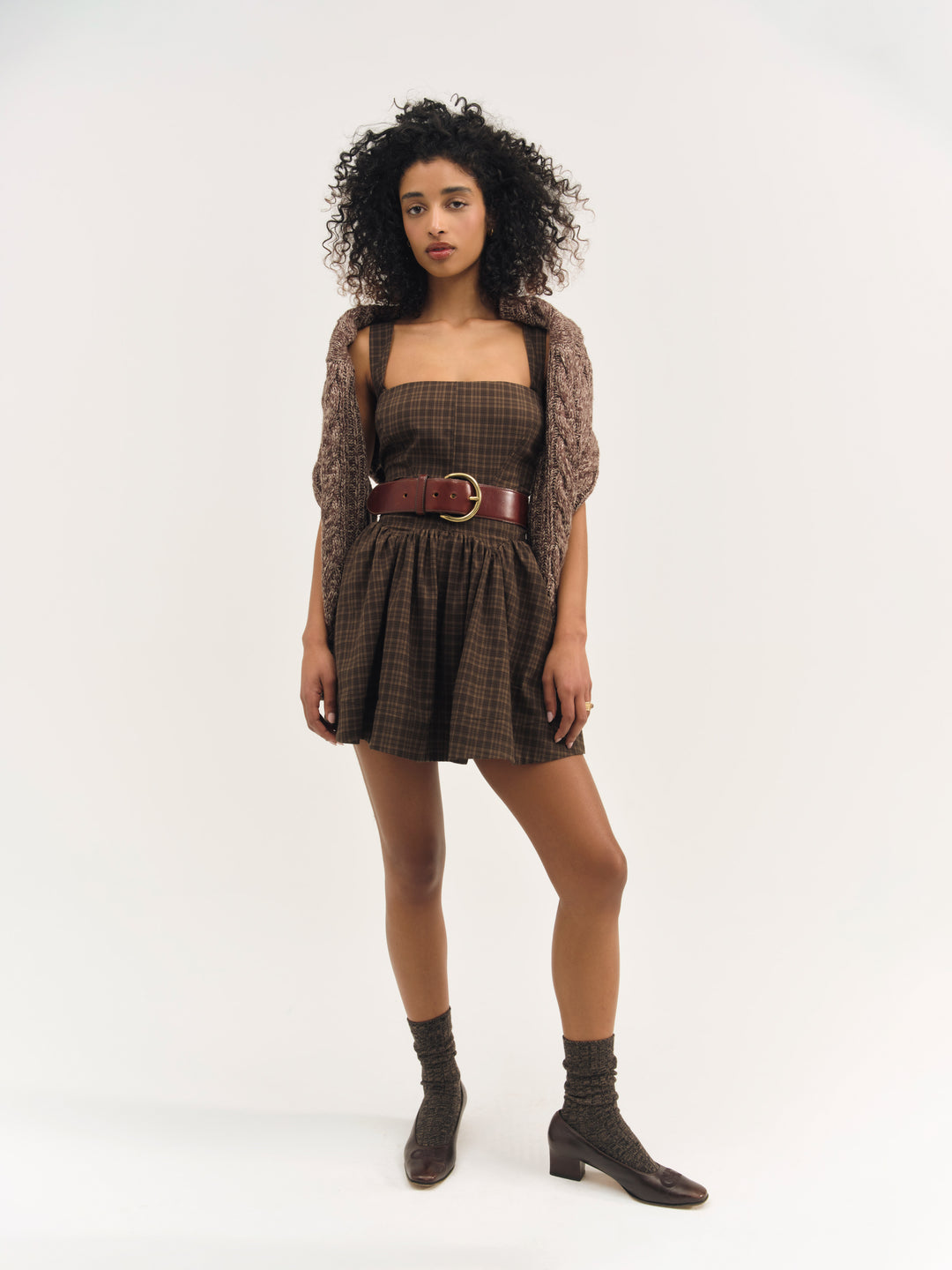 Ginny Mini Dress — Brown - Image 3