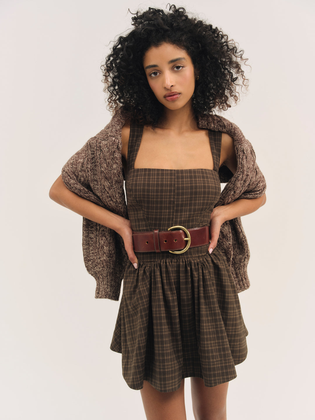 Ginny Mini Dress — Brown - Image 4