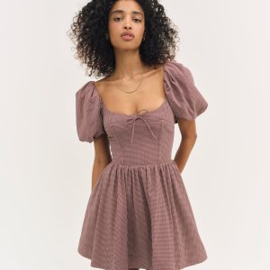 Florence Mini Dress — Burgundy
