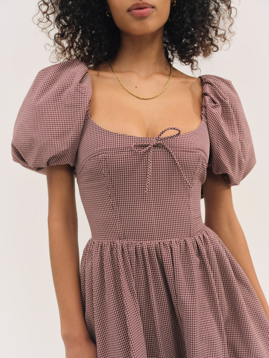 Florence Mini Dress — Burgundy - Image 3