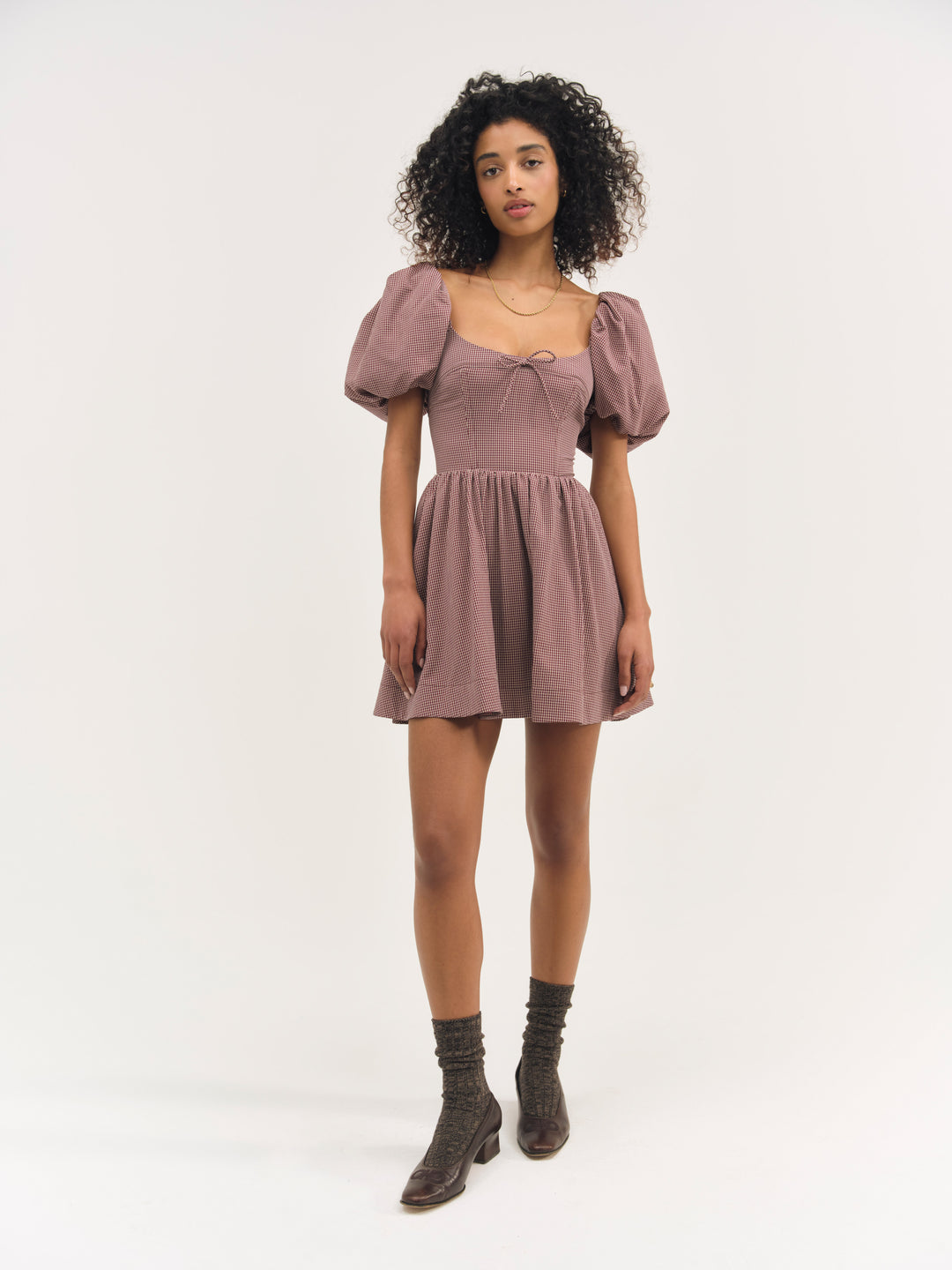 Florence Mini Dress — Burgundy - Image 4