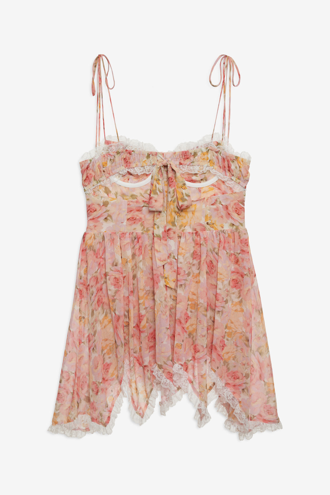Elea Asymmetrical Mini Dress — Peach - Image 5