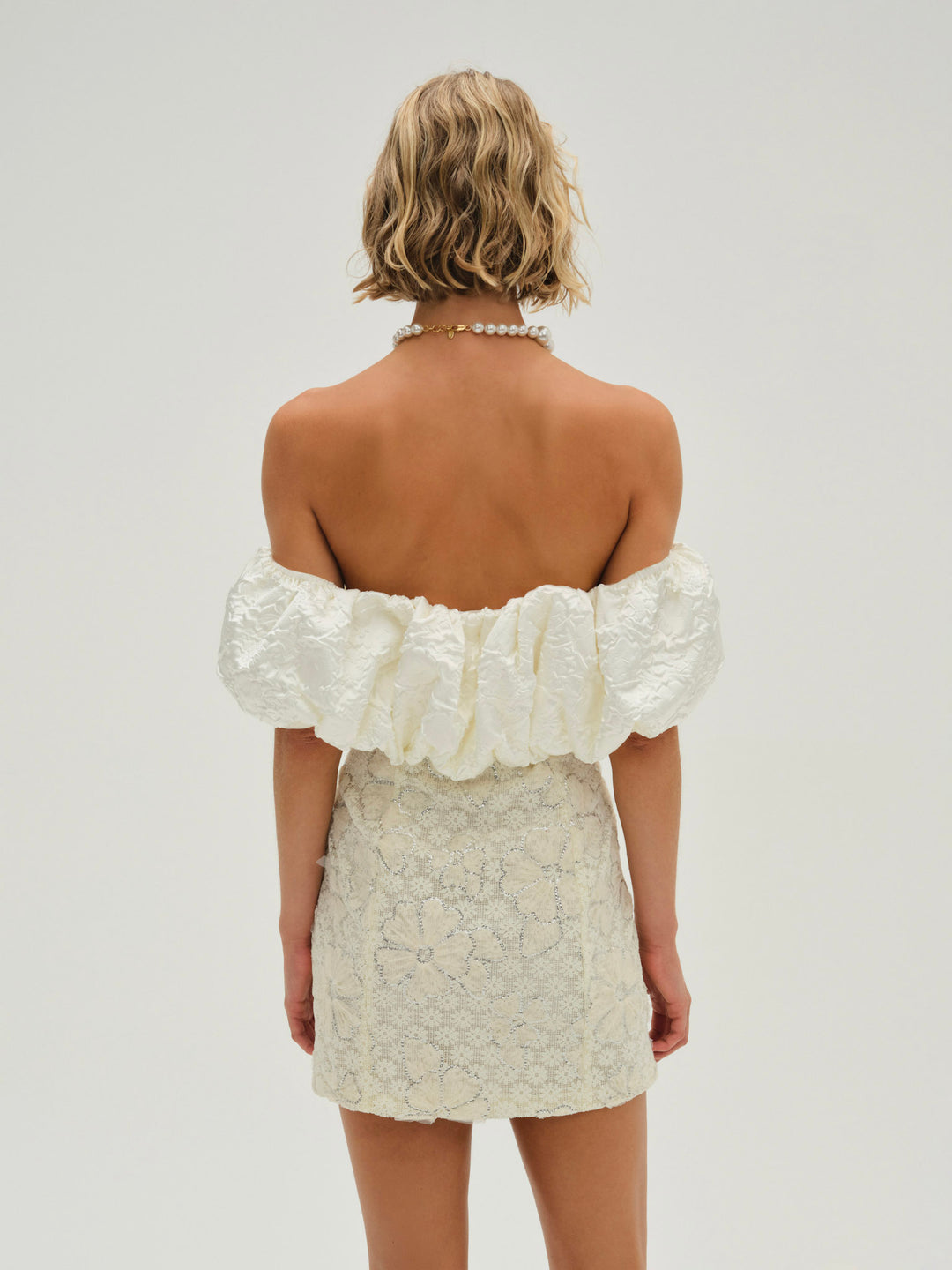 Snowflake Daisy Mini Dress — Cream - Image 3