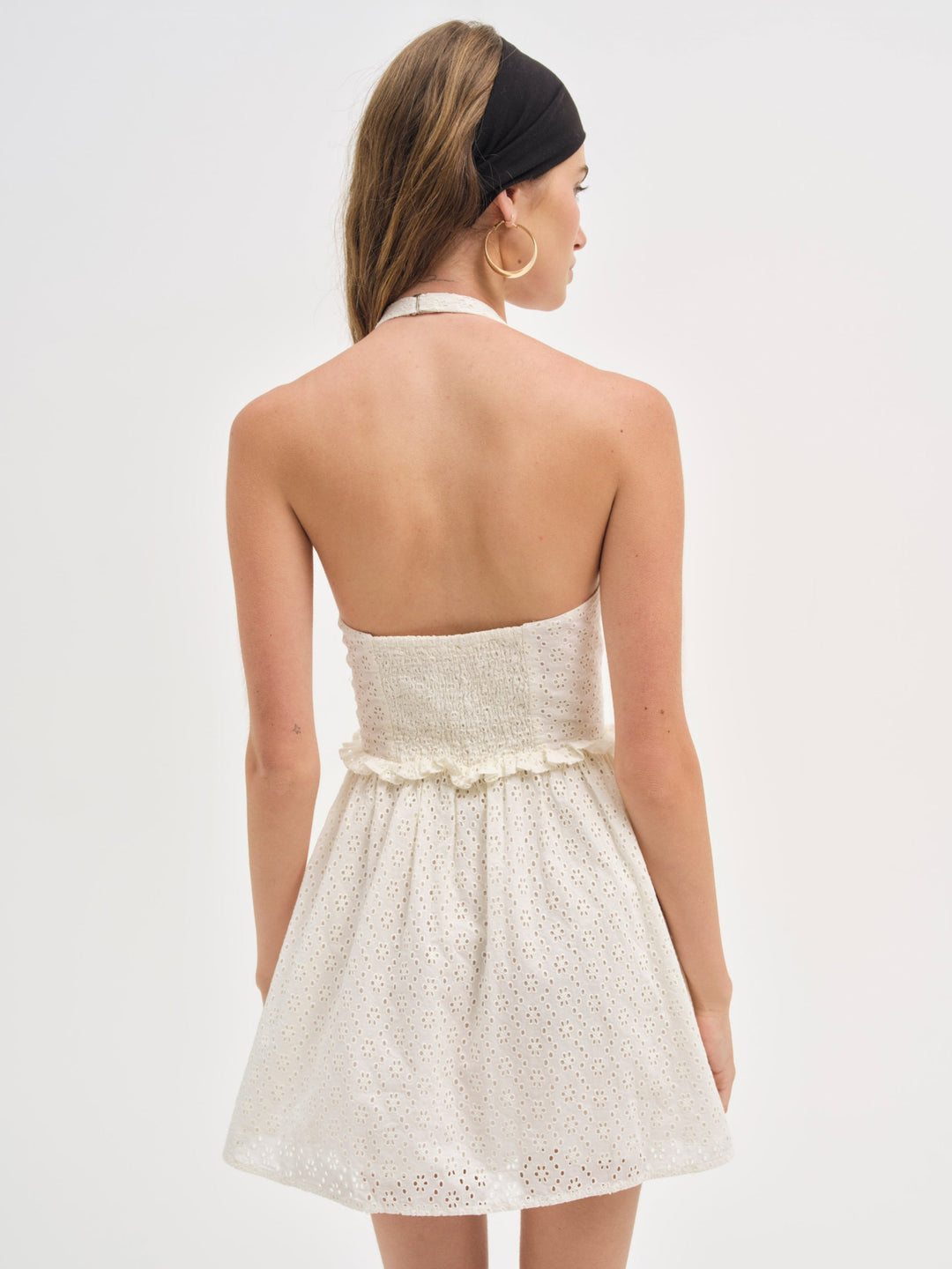 Janice Halter Mini Dress — White - Image 2
