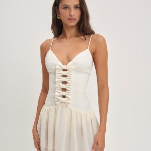 Josie Micro Mini Dress — Cream