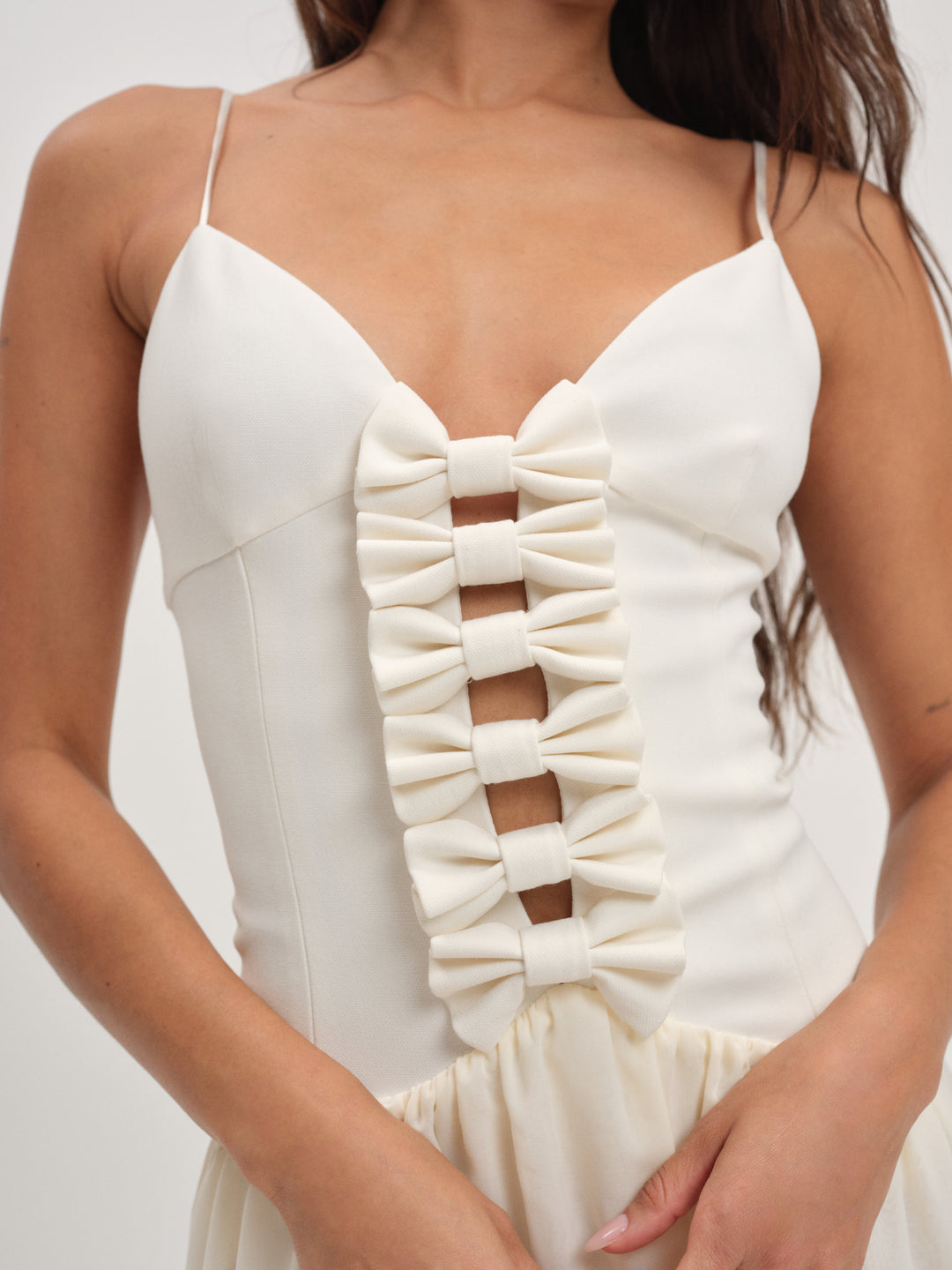 Josie Micro Mini Dress — Cream - Image 2