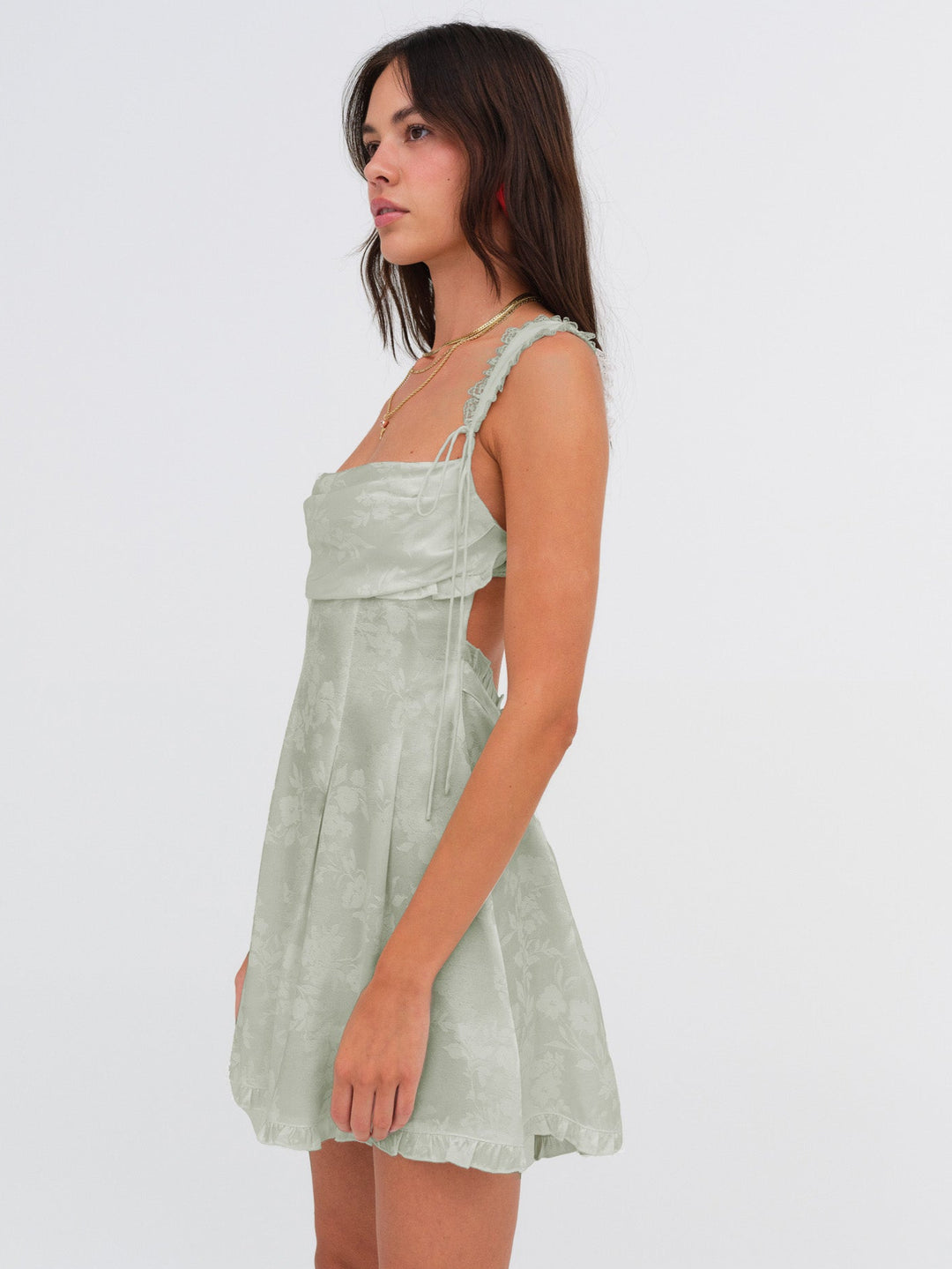 Holland Mini Dress — Green - Image 4