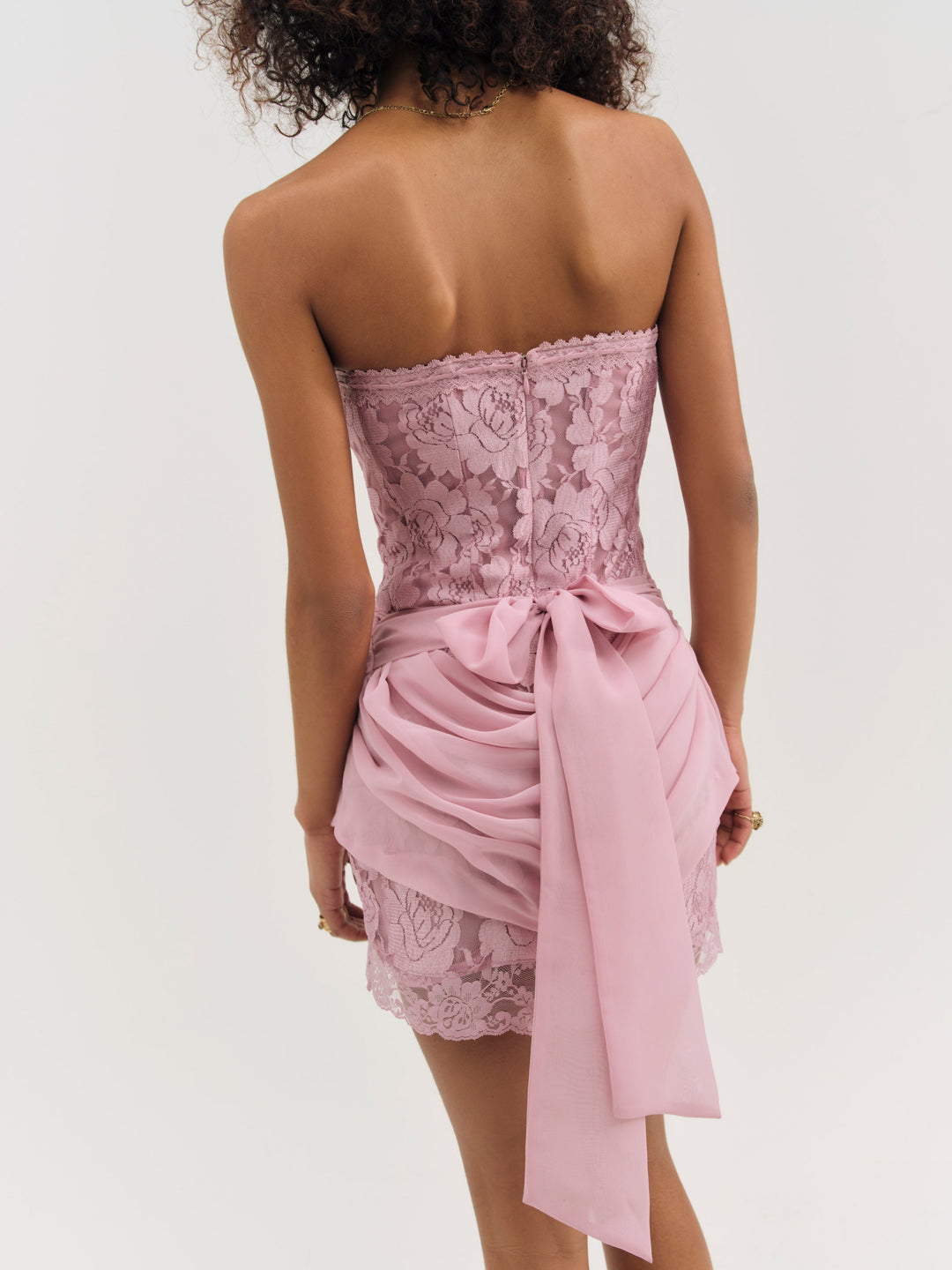 Claudia Rose Lace Micro Mini Dress — Mulberry - Image 2