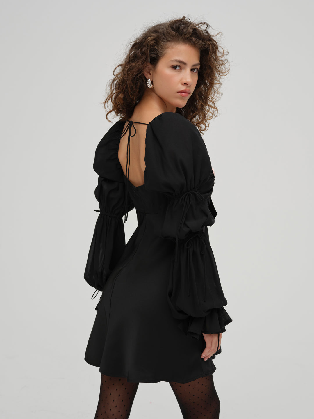 Jillian Mini Dress — Black - Image 3