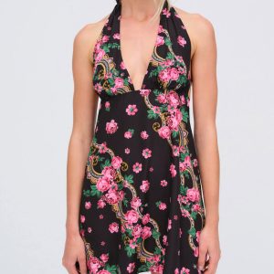 Justice Halter Mini Dress — Black