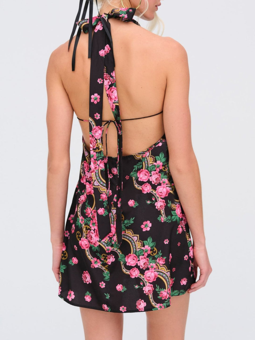 Justice Halter Mini Dress — Black - Image 2