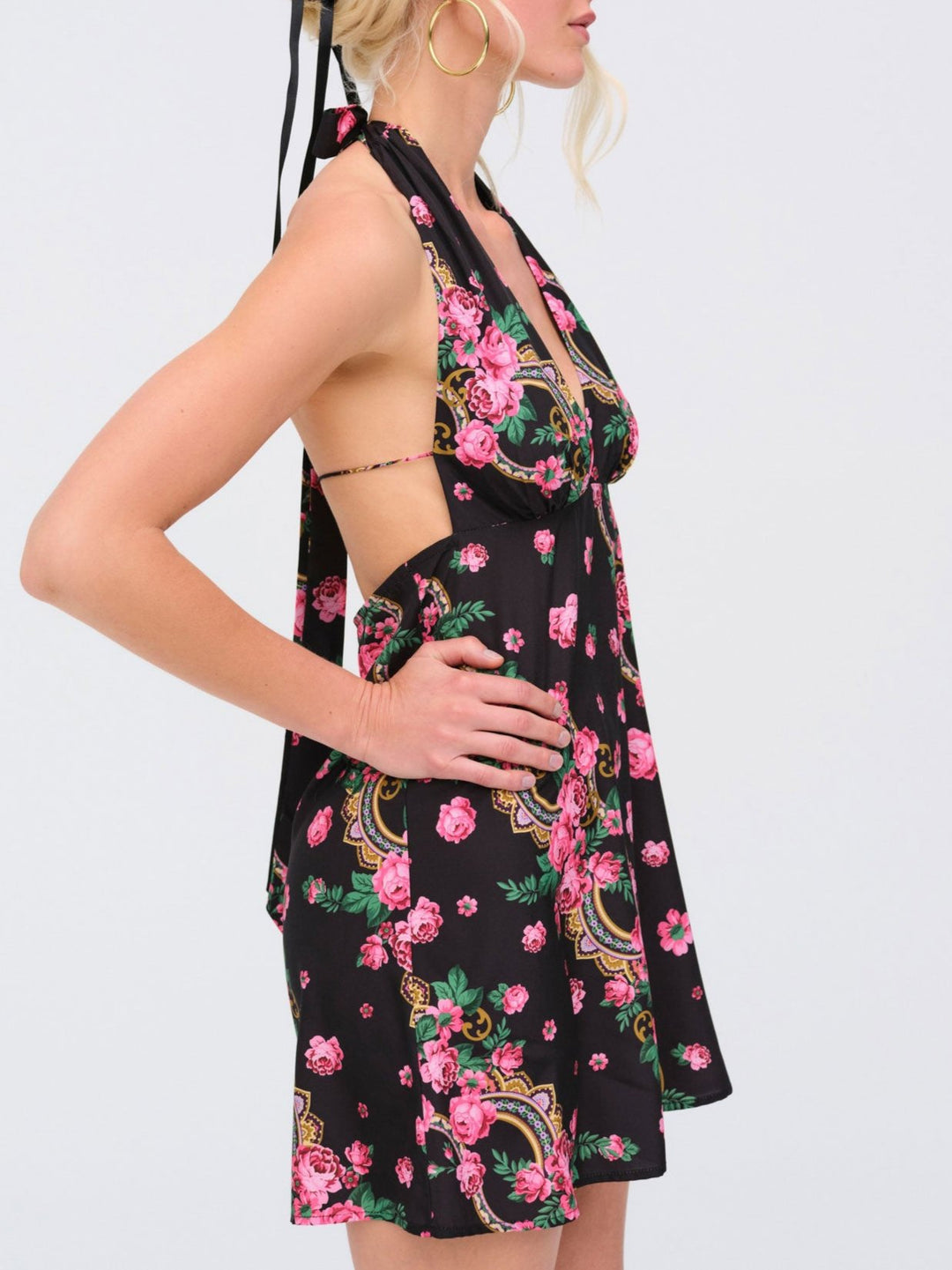 Justice Halter Mini Dress — Black - Image 3