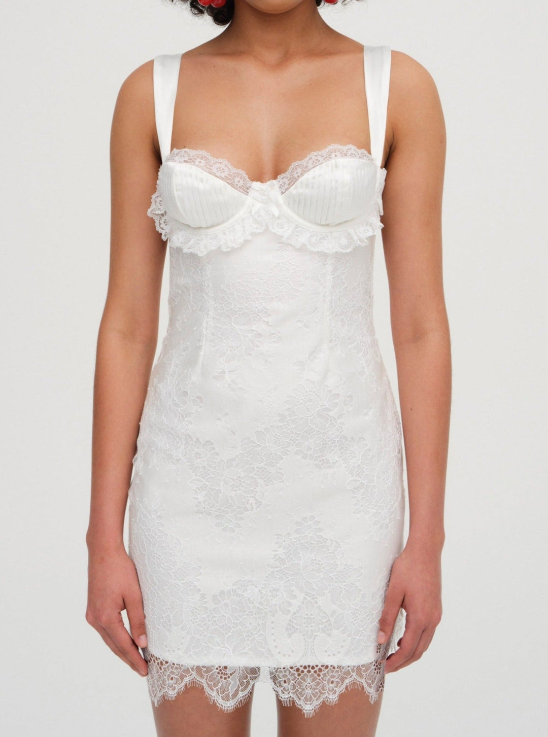 Allira Lace Mini Dress — White