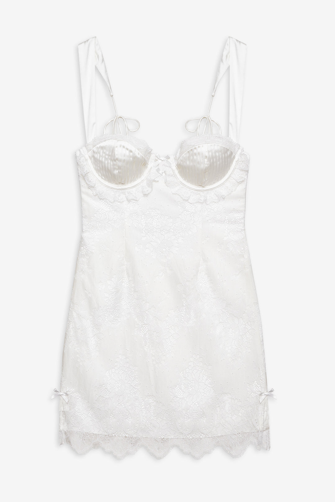 Allira Lace Mini Dress — White - Image 5