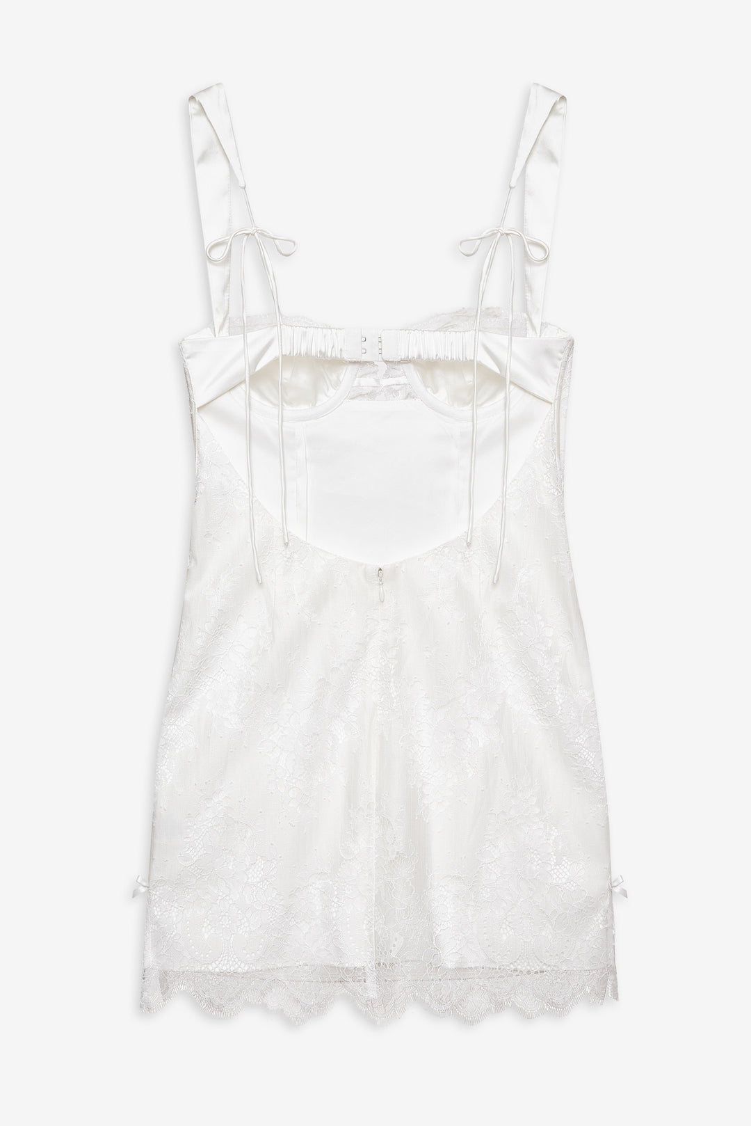 Allira Lace Mini Dress — White - Image 7