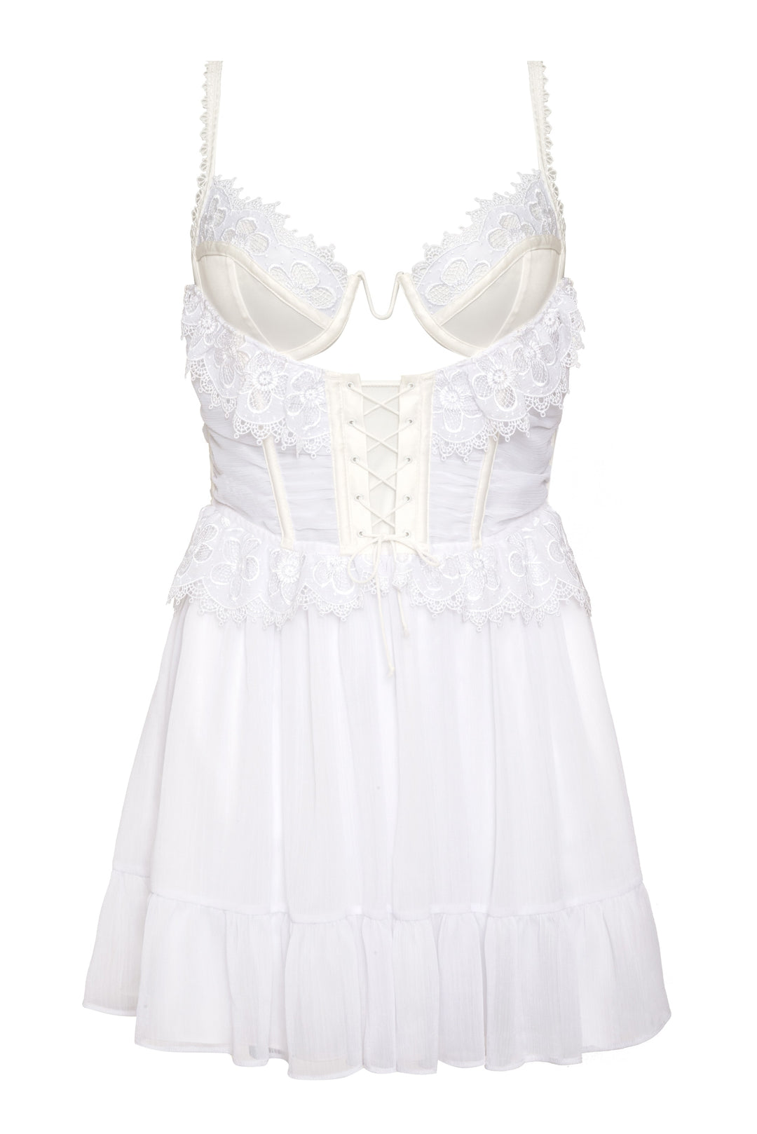 Farmhouse Floral Slip Dress — White - Image 4