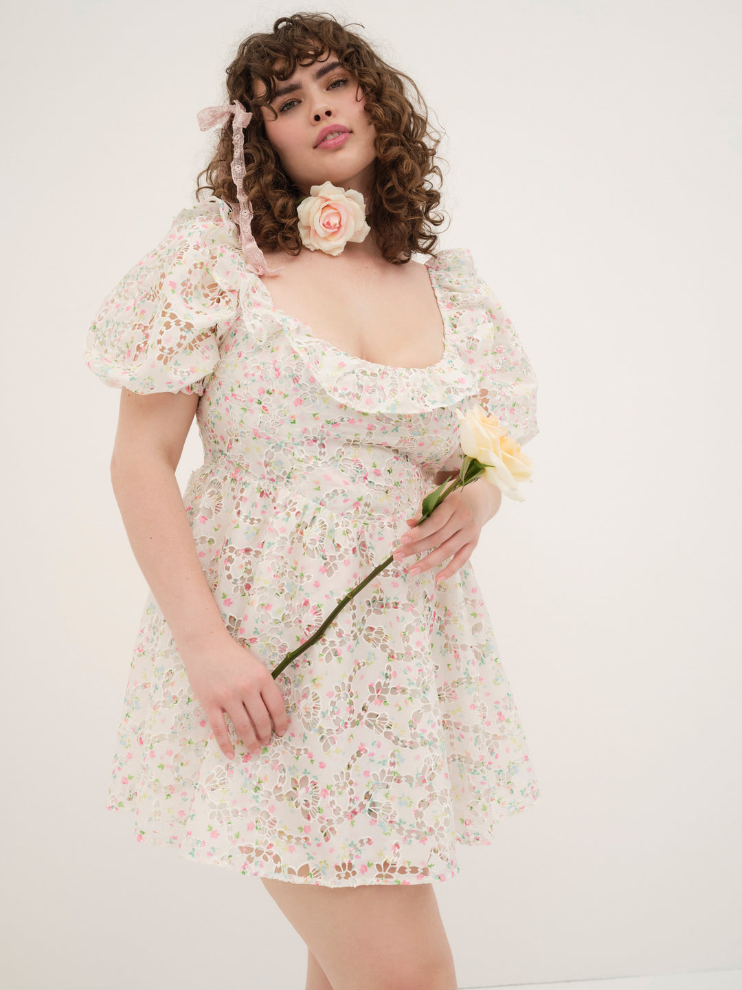 Magnolia Mini Dress — White - Image 5