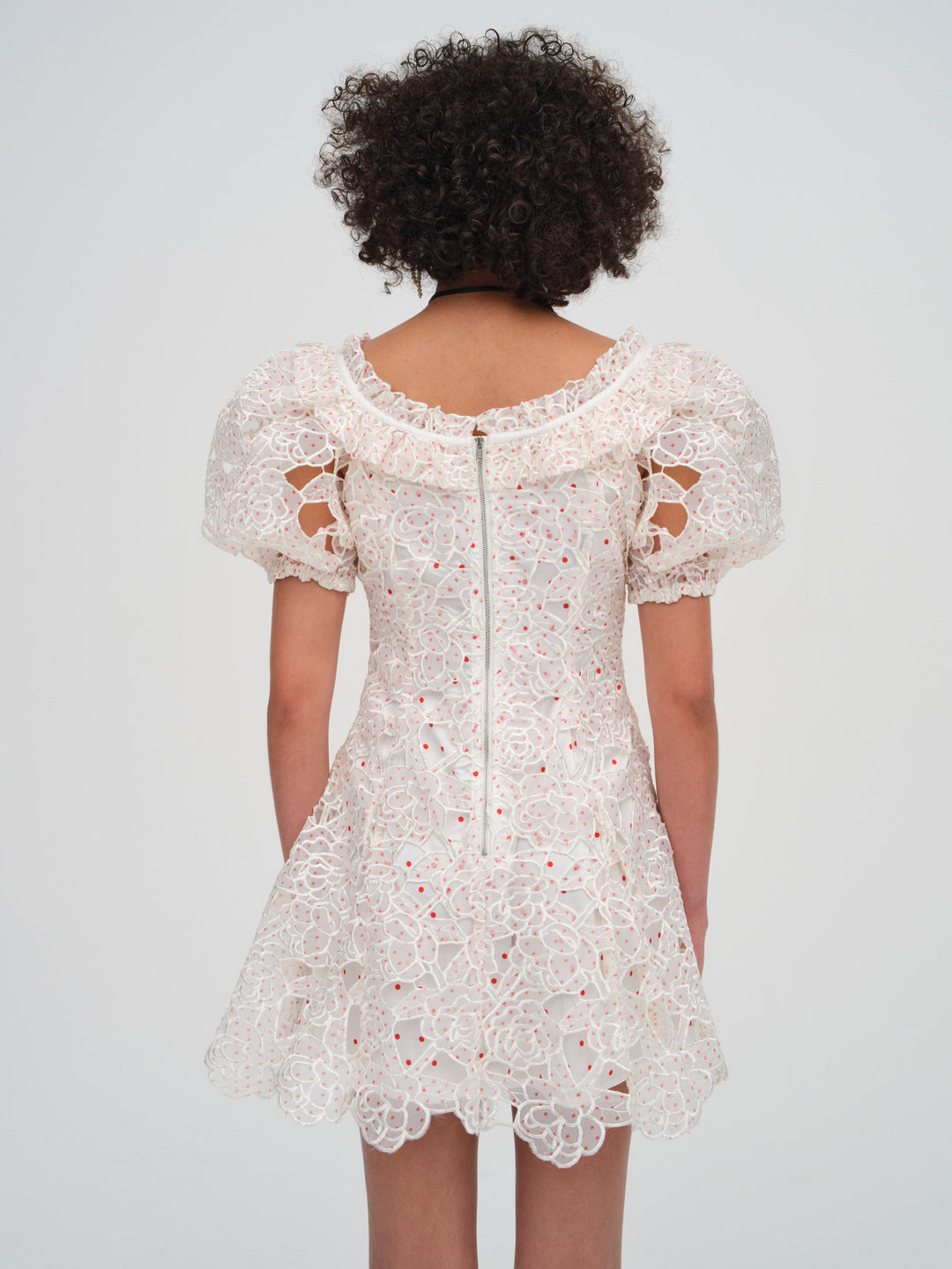 Aphrodite Embroidered Mini Dress — White - Image 4